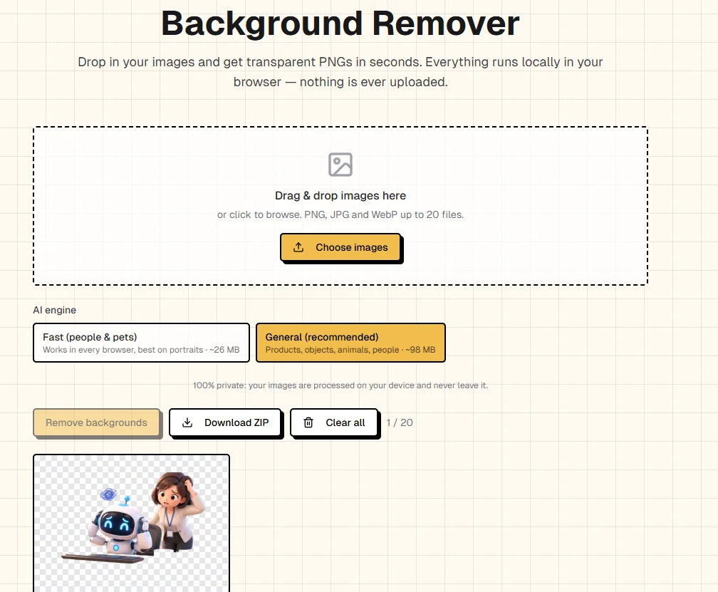 Free Background Remover: Browser Cutouts, Batch of 20